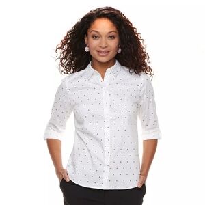 Structured fitted button-down blouse